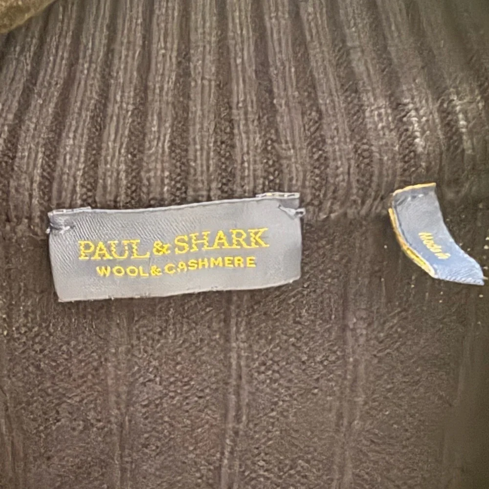 Paul & Shark Wool & Cashmere Ribbed Full Zip Cardigan Navy Medium NWT